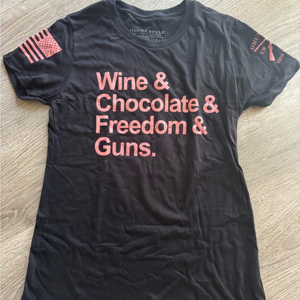 Grunt Style Black T-Shirt with Red Graphic